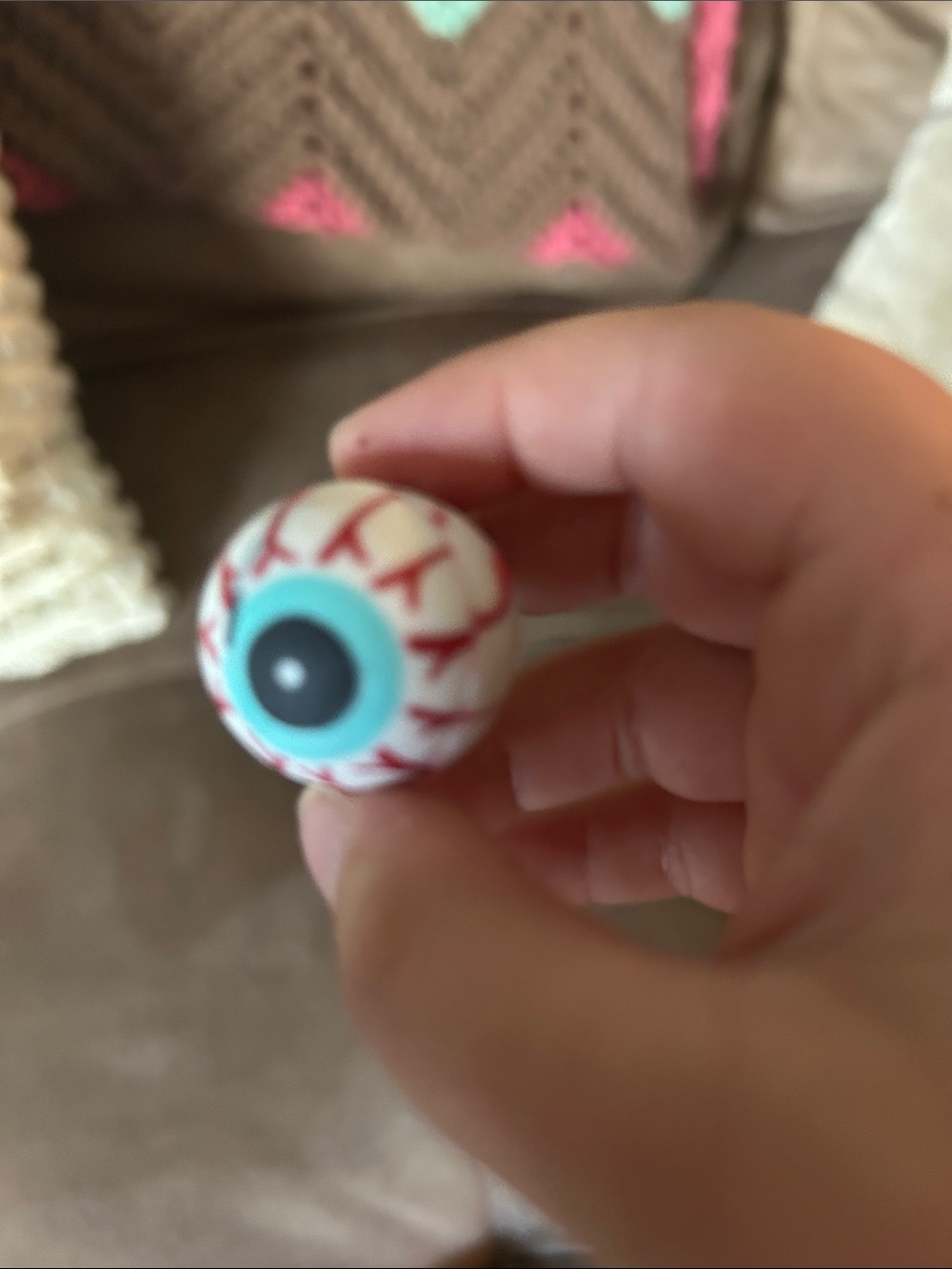 Novelty Eyeball bouncy ball- White with Red Veins and Blue Iris